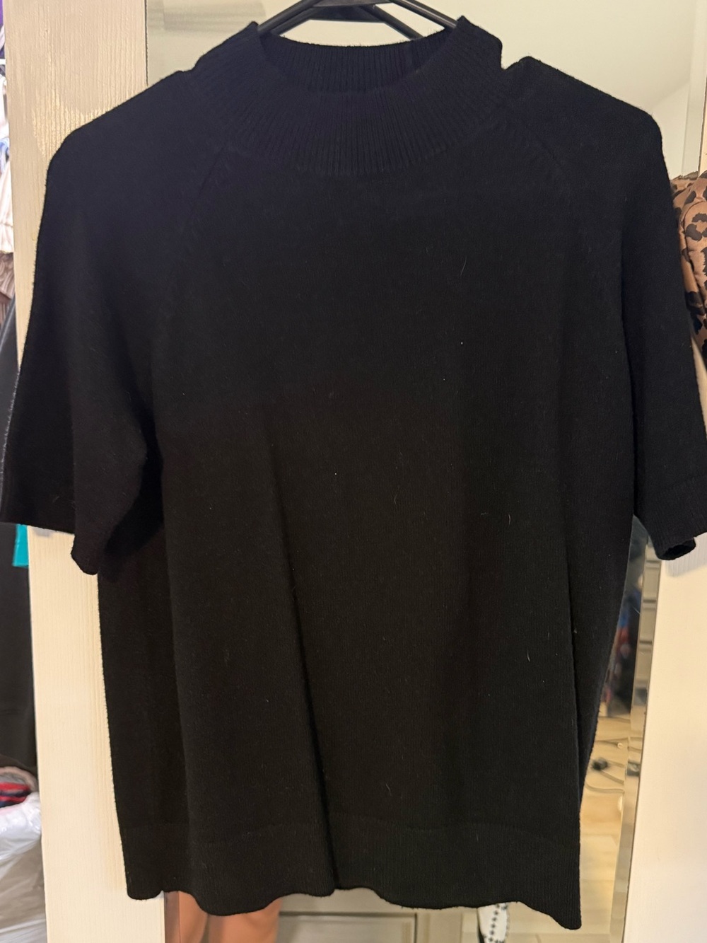 Premise Black Short-Sleeve Knit Top NWOT